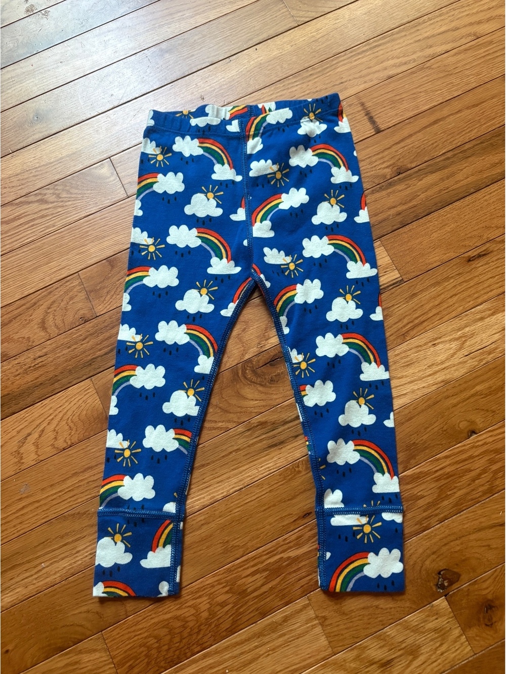Hanna Andersson Organic Cotton Toddler Leggings with Rainbow and Cloud Print, 3T